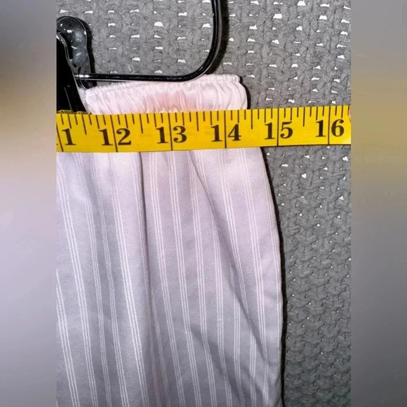 Oscar de la Renta Vintage Embossed Stripes 2 Piece Pajama Set Pink Size Medium - Picture 14 of 16